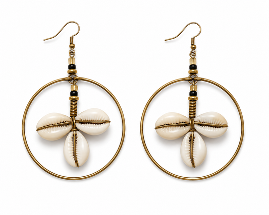 Cowrie Hoop Earrings