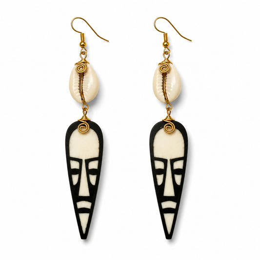 Cowrie Mask Earrings