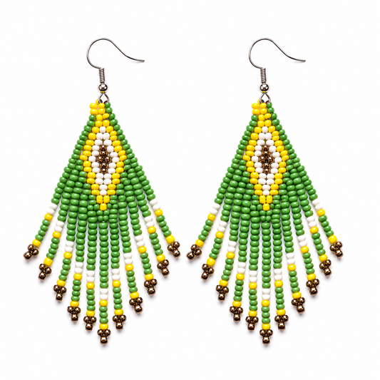 Emerald Breeze Fringe Earrings