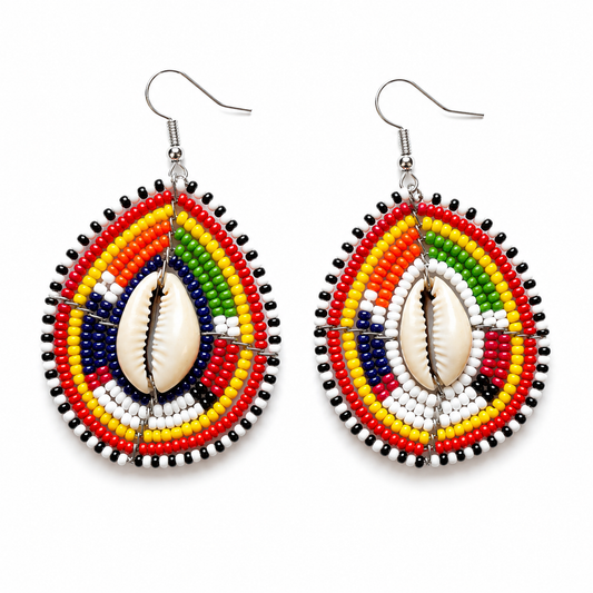 Rainbow Cowrie Earrings